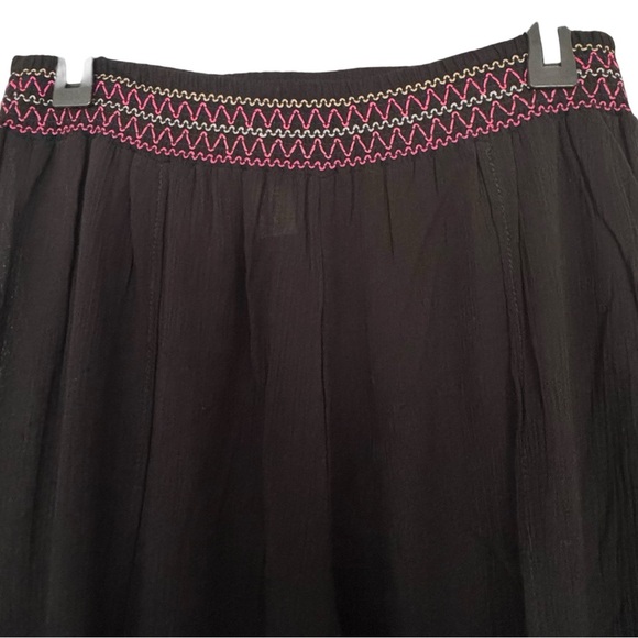 West Loop Size XL Multicolor Smocked Waistband Black Sheer Palazzo Pants - Picture 4 of 6